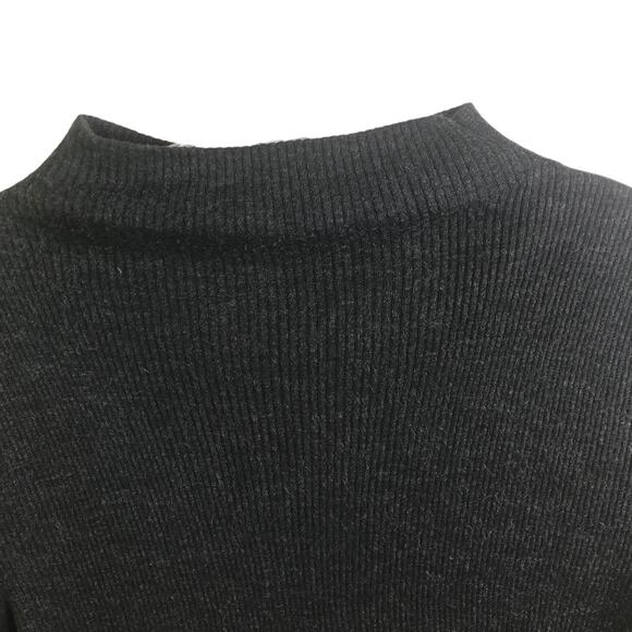 Theory Sweater Womens Sz L Black White Mixed Media Knit Long Sleeve Top - Picture 5 of 12